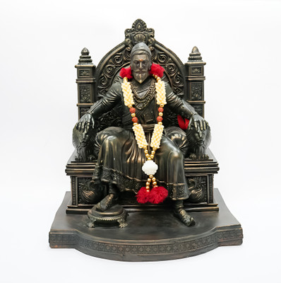 Sai Divya Shivaji Maharaj Decorative Showpiece  -  22 cm(Polyresin, Copper)