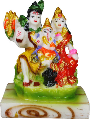 vinayakmoorti Shiv Parivar Murti Shiv Family Idol Shiv Family Statue 4 Inch Decorative Showpiece  -  11 cm(Marble, Multicolor)