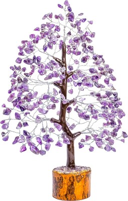 DVISHA Amethyst Gemstone Tree Feng Shui Figurine Money Bonsai Chakra Balancing Tree Decorative Showpiece  -  25 cm(Stone, Purple)