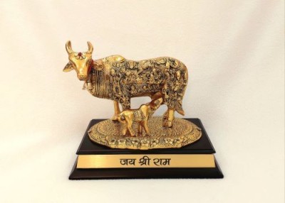 Moortiyon COW Decorative Showpiece  -  6 cm(Metal, Gold)