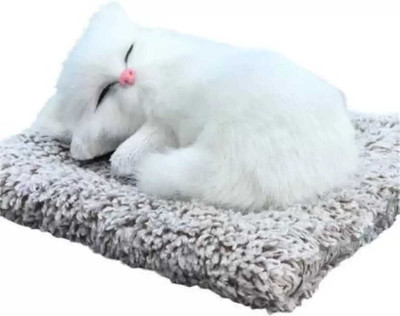VE AND YOU Car Dashboard Sleeping Cat Small Plush Toy Figurines Showpiece Decorative Showpiece  -  18 cm(Fabric, Orange)
