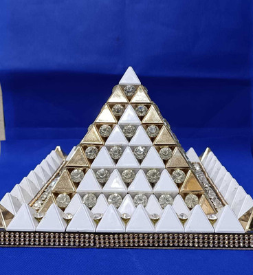 VSP VASTU SAMADHAN 18 PYRA Multiplier Golden (Mini) - for BRAHMASTHAN VASTU DOSH NIVARAN Decorative Showpiece  -  23 cm(Crystal, Multicolor)