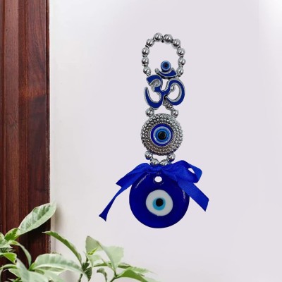 jangra Evil Eye Wall Hanging for Home Entrance Good Luck Charm, Prosperity at Office Decorative Showpiece  -  15 cm(Glass, Polyresin, Blue)