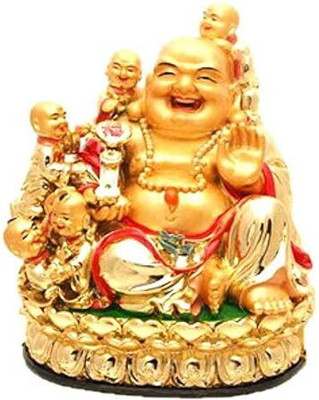 APNA KANHA Children Buddha Decorative Showpiece  -  6.5 cm(Polyresin, Gold)