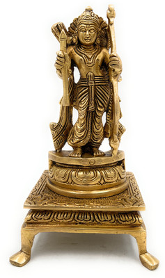 Bhunes Brass Lord Rama Statue With Peeta, Ram Idols, Ram Ji Ki Murthi For Home Décor Decorative Showpiece  -  20 cm(Brass, Gold)