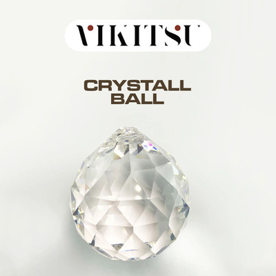 VIKITSU Feng Shui 40mm Crystal Ball for Prosperity, Good Luck & Positive Energy Decorative Showpiece  -  17.78 cm(Crystal, White)