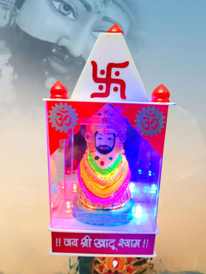 AGFashion Khatu Shyam light and khatu Shyam mandir and colour full lighting Decorative Showpiece  -  17 cm(Glass, Multicolor)