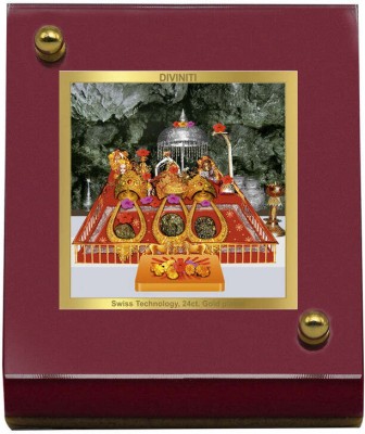 DIVINITI 24K Gold Plated Mata Ka Darbar Photo Frame For Car Dashboard, Home Decor, Table Decorative Showpiece  -  7 cm(Gold Plated, Multicolor)