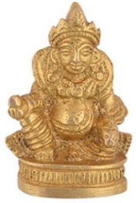 DEVAMA THE DIVINE Lord Kuber Idol In Brass (Small) Decorative Showpiece  -  5 cm(Brass, Gold)