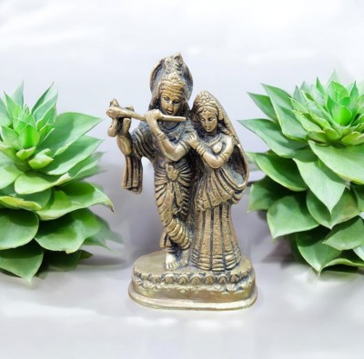 KalashCart Radha Krishna idol Ashtadhatu octo-alloy material.(L*B*H) 9*5*15CM KALASHCART Decorative Showpiece  -  15 cm(Brass, Light Green)