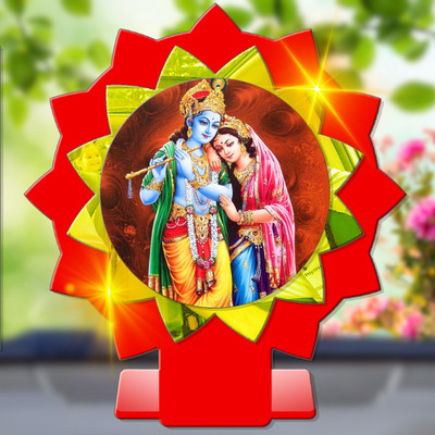 GiftsRange Radha Krishna Radheshyam Radhe Krishna Car Dashboard Idol Decorative Showpiece  -  11 cm(Plastic, Multicolor)
