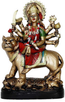 RRRNNN durga idol murti statue for pooja and home temple Decorative Showpiece  -  18.2 cm(Polyresin, Multicolor)