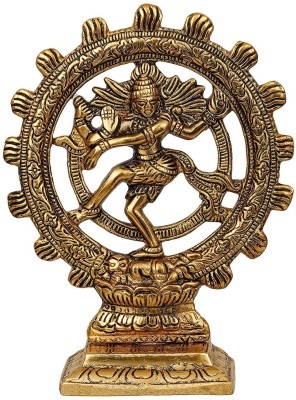 Skywalk Handcrafted Metal Lord Shiva Dancing Natraj for Home|(8 Inches, Gold) Decorative Showpiece  -  24 cm(Metal, Gold)