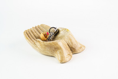Bagus Crafted Wooden Hand Decor Tray Decorative Showpiece  -  28 cm(Wood, Brown)
