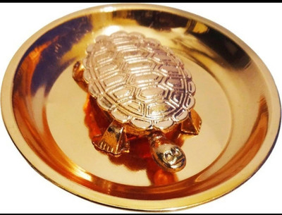 vedanshstore Copper Metal Feng Shui Vastu Turtle Tortoise Plate for Home and office Decorative Showpiece  -  6 cm(Copper, Copper)