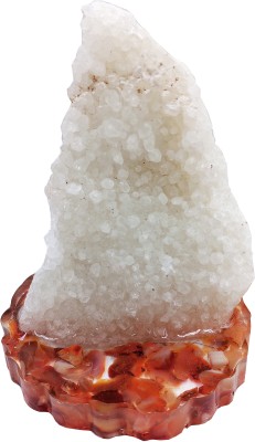 eshoppee Crystal Chunks Showpiece with Carnelian Stand for Home Decor Decorative Showpiece  -  8 cm(Stone, White)