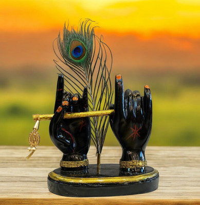 ShivaanshCraft Beautiful Hand Krishnam Decorative Showpiece  -  16 cm(Resin, Black)