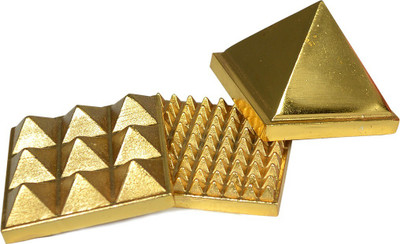CRYSTU Wish Pyramid Decorative Showpiece  -  2.5 cm(Brass, Gold)