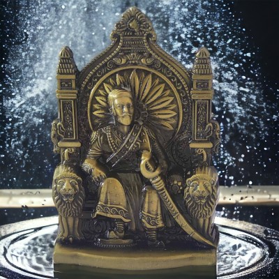 M Men Style Religious Ch. Shivaji Maharaj for Car Accessories for Dash Board Decorative Showpiece  -  6.5 cm(Metal, Green)