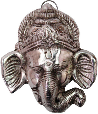 Vivan Creation White Ganesha Face Decorative Showpiece  -  2 cm(Brass, Multicolor)