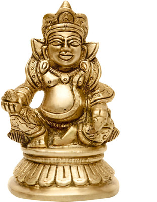 BRONGS Brass Kuber Statue/ Weight-510gm Approx / kubera statue/ Brass idol Decorative Showpiece  -  10.3 cm(Brass, Gold)