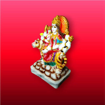 SUNINOW Durga maa murti | God idol Decorative Showpiece  -  5.5 cm(Marble, Multicolor)