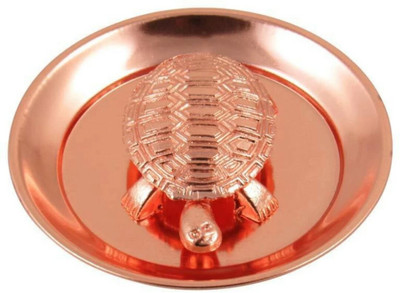 GPRPCREATION Vastu Feng Shui Crystal Turtle Tortoise for Good Luck Decorative Showpiece  -  10 cm(Metal, Copper)