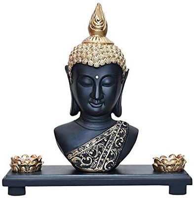SN Handicrafts Gautam Buddha Idol Statue Decoration Showpiece Decorative Showpiece  -  30 cm(Polyresin, Black)