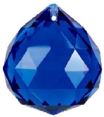 ASTROTALKS Fengshui Clear Crystal Hanging Ball for Good Luck & Prosperity - 30 mm Decorative Showpiece  -  5 cm(Crystal, Dark Blue)