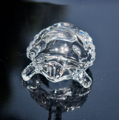 OFM Vastu Kachhua/Torotoise for Good Luck /Prosperity - Paper Weight Decorative Showpiece  -  3.5 cm(Glass, Clear)