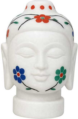KalaReach Creations Whote Vietnam Marble Buddha Statue Single Pc Decorative Showpiece  -  8 cm(Marble, Multicolor)