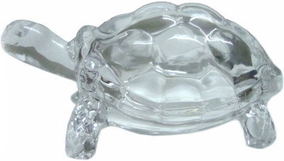 shakti Clear Crystal Tortoise Turtle For Shining Your Luck Small Size Decorative Showpiece  -  4 cm(Glass, Clear)