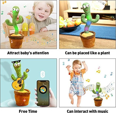 Toyvala Dancing Cactus Toy Can Sing, Wriggle & Repeat Recording-395(Green, Brown)