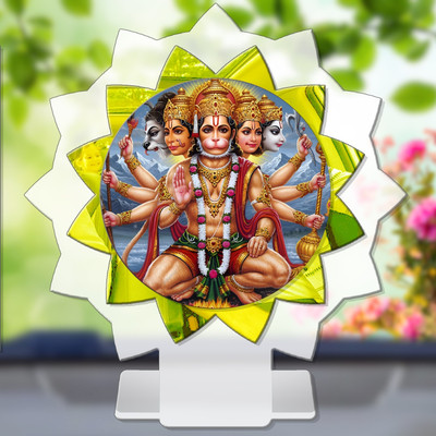SANBIA Panchmukhi Hanuman Five faced Anjaneya Car Dashboard Idol Decorative Showpiece  -  11 cm(Plastic, Multicolor)