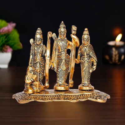 Kitlyn Jay Shri Ram / Ram Darbar / Ram Sita Laxman with Hanuman Ji Idol Decorative Showpiece  -  12 cm(Brass, Gold)