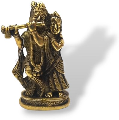 BRASS BLESSING Brass Radha Krishna | Sculpture | For Puja Home Decoration (2636) Decorative Showpiece  -  4 cm(Brass, Multicolor)