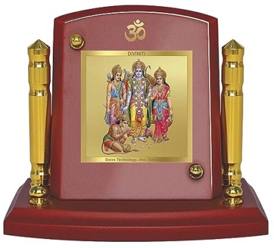 DIVINITI 24K Gold Plated Ram Darbar Photo Frame For Home Decor, Car Dashboard, Gift Decorative Showpiece  -  7 cm(Gold Plated, Multicolor)