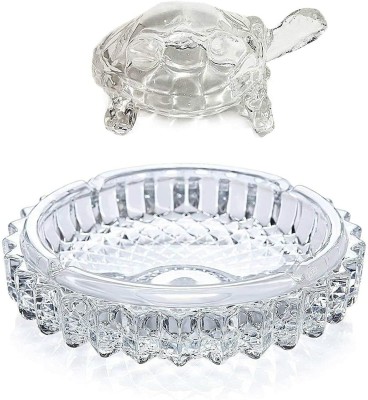 A & S VENTURES Feng Shui Vastu Glass Crystal Turtle Crystal Tortoise Decorative Showpiece  -  5 cm(Crystal, Clear)