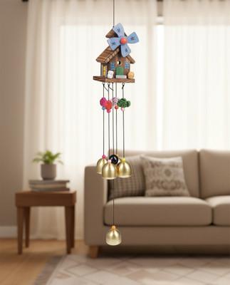 GIFT VIBE EVIL EYE HANGING WALL HANGING WINDCHIME HOME DECOR SHOWPIECE GIFTS DIWALI Decorative Showpiece  -  15 cm(Wood, Multicolor)