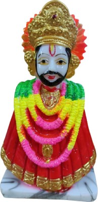 Ganpati Creations Lord Khatu Shyam Baba Statue for Home Temple Gift Item Home Decor Idol Decorative Showpiece  -  14 cm(Marble, Red)