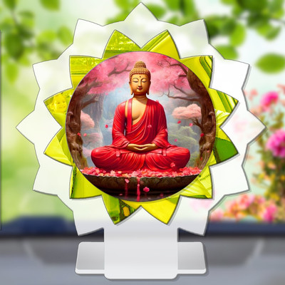 SANBIA Gautam Buddha Siddhartha Shakyamuni Car Dashboard Idol Decorative Showpiece  -  11 cm(Plastic, Multicolor)