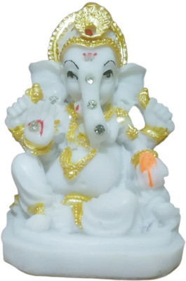 WINSOME COLLECTION Ganesha Ganpati Statue Shree Ganesha Idol Shree Ganesh Decorative Showpiece  -  8 cm(Polyresin, White)