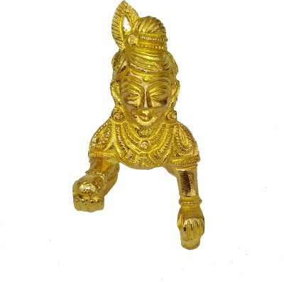 Shriram Traders Brass Laddu Gopal/ Thakur Ji Idol (4.5x2x4.5 cm) Decorative Showpiece  -  4.5 cm(Brass, Gold)