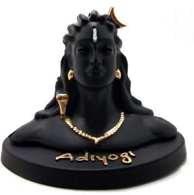 Uv Creation Adiyogi For Car Dashboard Decorative Showpiece  -  10 cm(Plastic, Black)