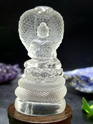 shwasam Statue Decorative Showpiece  -  9 cm(Stone, Clear)