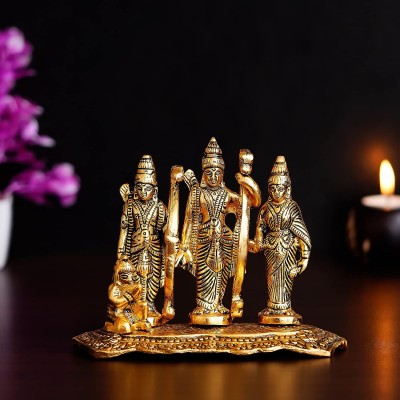 Kitlyn Ram darbar brass idol / Lord Ram, Sita, Laxhman and Hanuman Decorative Showpiece  -  12 cm(Brass, Gold)