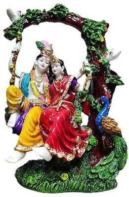 SKOMFIT Radha Krishna Jhula Decorative Showpiece  -  17 cm(Polyresin, Fiber, Multicolor)