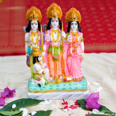 Chaque Decor Ram Darbar Handpainted Idol For Success & Gifts/Pooja Room/Home Decoration Decorative Showpiece  -  21.59 cm(Marble, Multicolor)