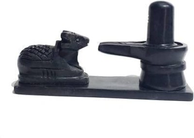 A & S VENTURES Black Marble Shivling & Nandi Ji Combo Plate 1.25 inch Decorative Showpiece  -  36 cm(Marble, Black)