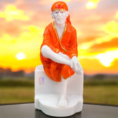 Saichha Gifts Decorative Showpiece  -  12 cm(Marble, Orange)